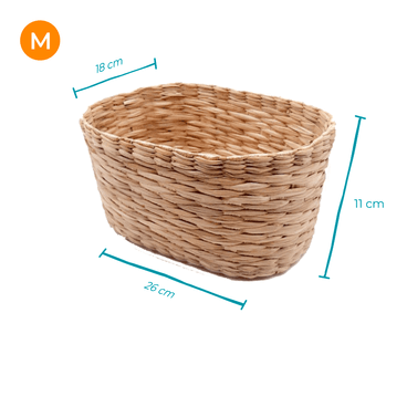 Medidas do Cesto de Taboa Oval Art Cestas Médio