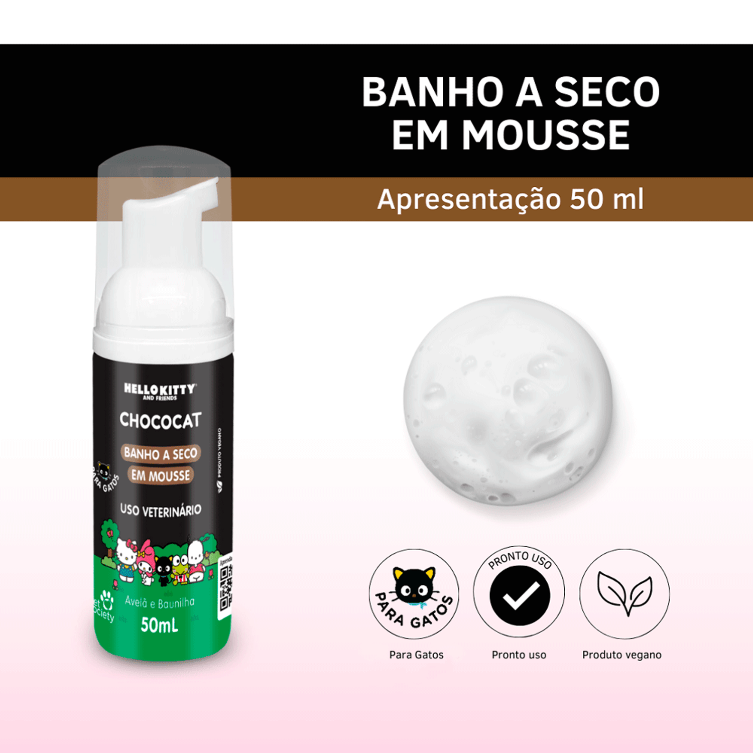 Banho-a-Seco-Mousse-Hello-Kitty-Chococat-Apresentacao