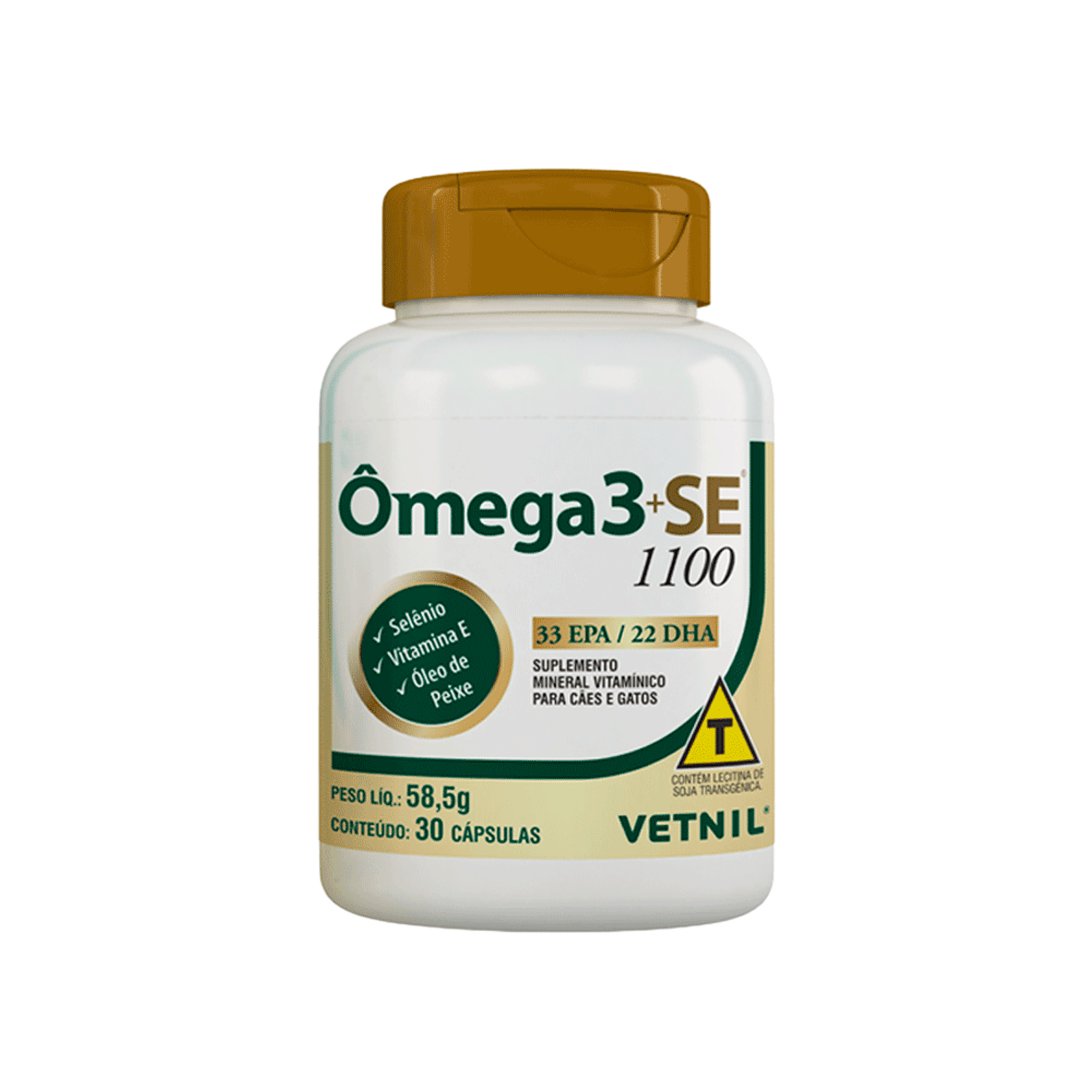 Suplemento Ômega 3+SE 1100 Vetnil 30 capsulas