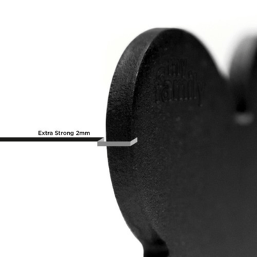 Placa de Identificação Osso Alumínio Preto MyFamily Detalhe da espessura