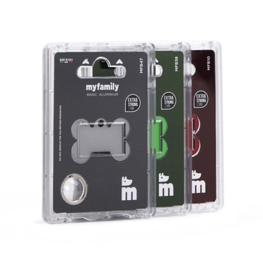 Placa de Identificação Osso Alumínio Vermelho MyFamily Embalagens