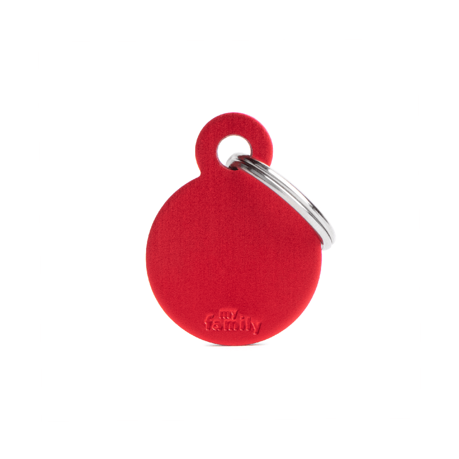 Placa de Identificação Círculo Alumínio Vermelho MyFamily Pequeno