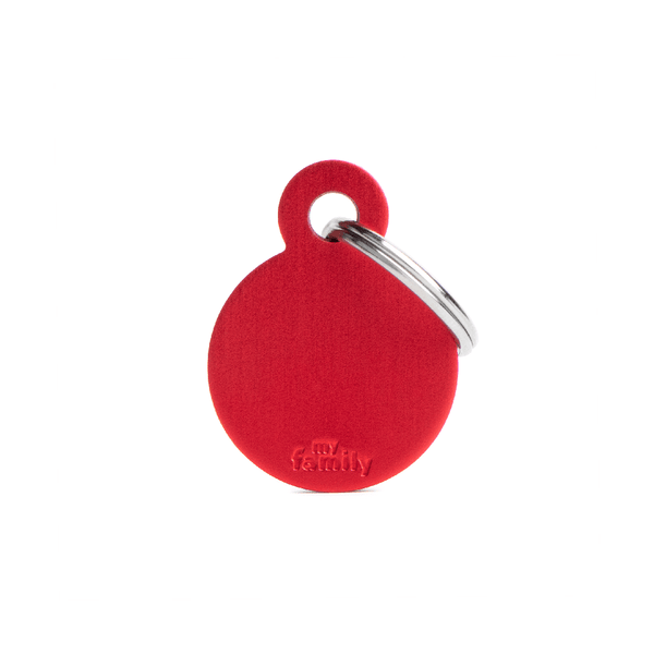 Placa de Identificação Círculo Alumínio Vermelho MyFamily G