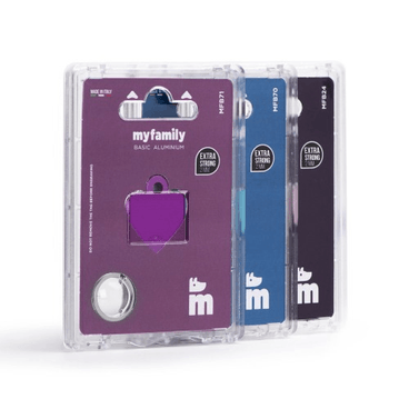 Placa de Identificação Coração Alumínio Rosa MyFamily Embalagens