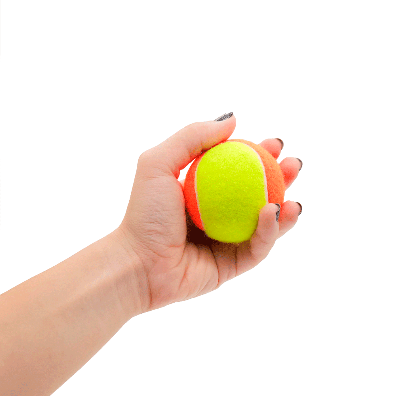 Segurando-a-Bolinha-de-Tenis-Bicolor-LCM-Amarelo-e-Laranja