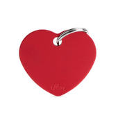 Placa de Identificação Coração Alumínio Vermelho MyFamily