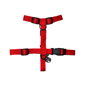 Guia e Peitoral H Jacquard Fábrica Pet Vermelha