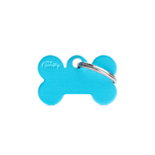 Placa de Identificação Osso Alumínio Azul Claro MyFamily