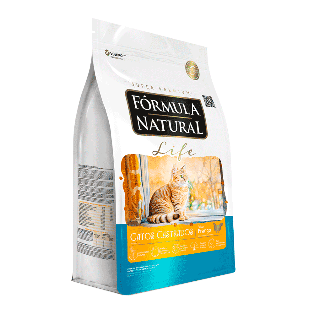 Ração Fórmula Natural Life Gatos Castrados Frango