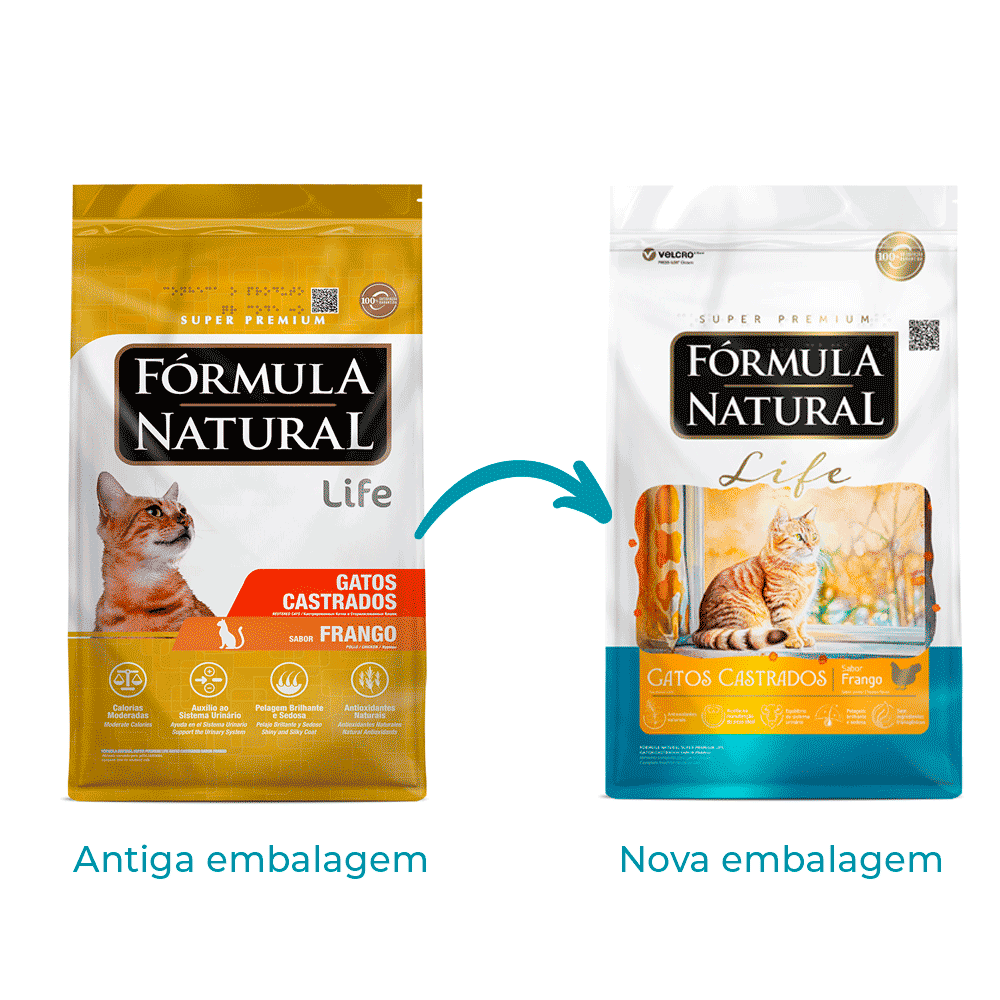 Ração Fórmula Natural Life Gatos Castrados Frango