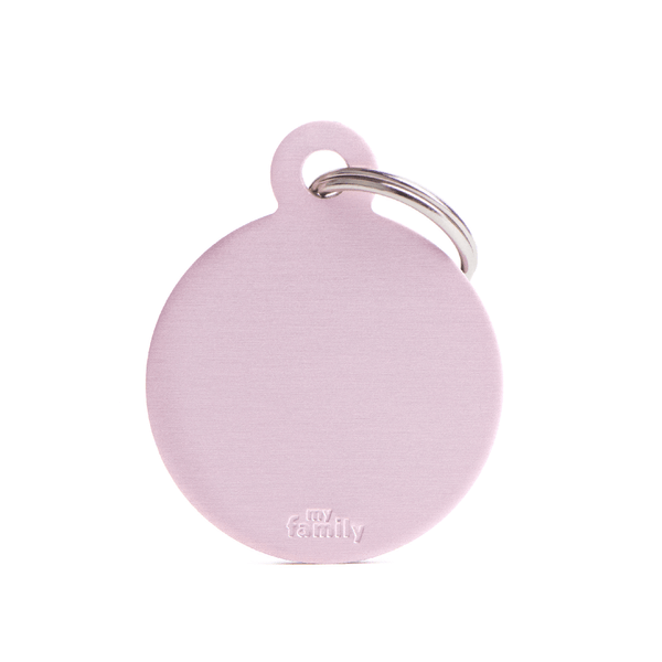Placa de Identificação Círculo Alumínio Rosa MyFamily G