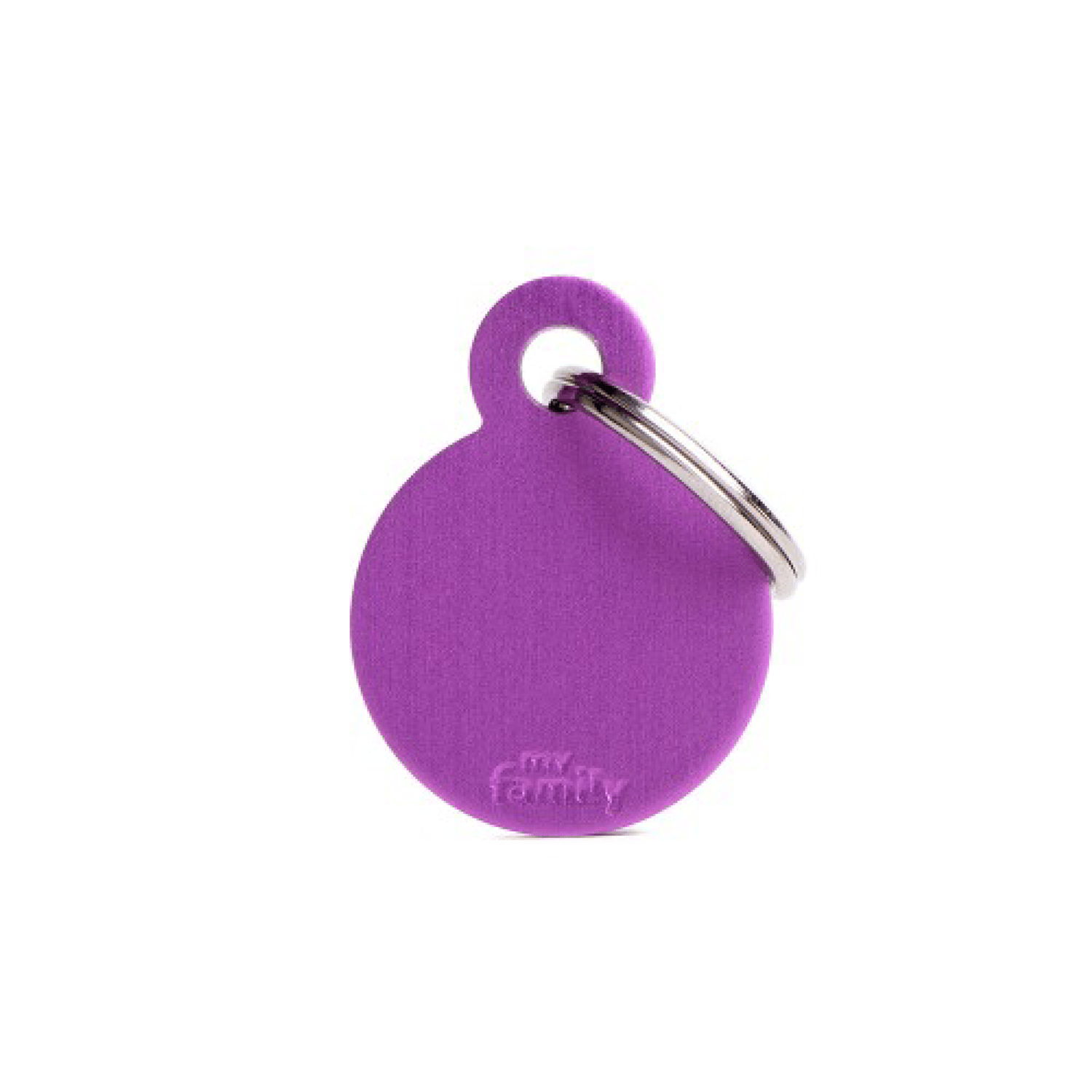 Placa de Identificação Círculo Alumínio Roxo MyFamily Grande