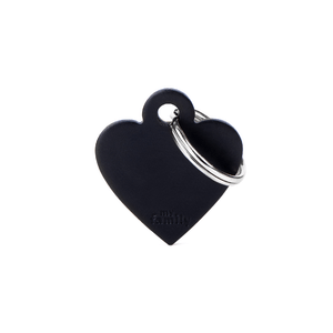 Placa de Identificação Coração Alumínio Preto MyFamily
