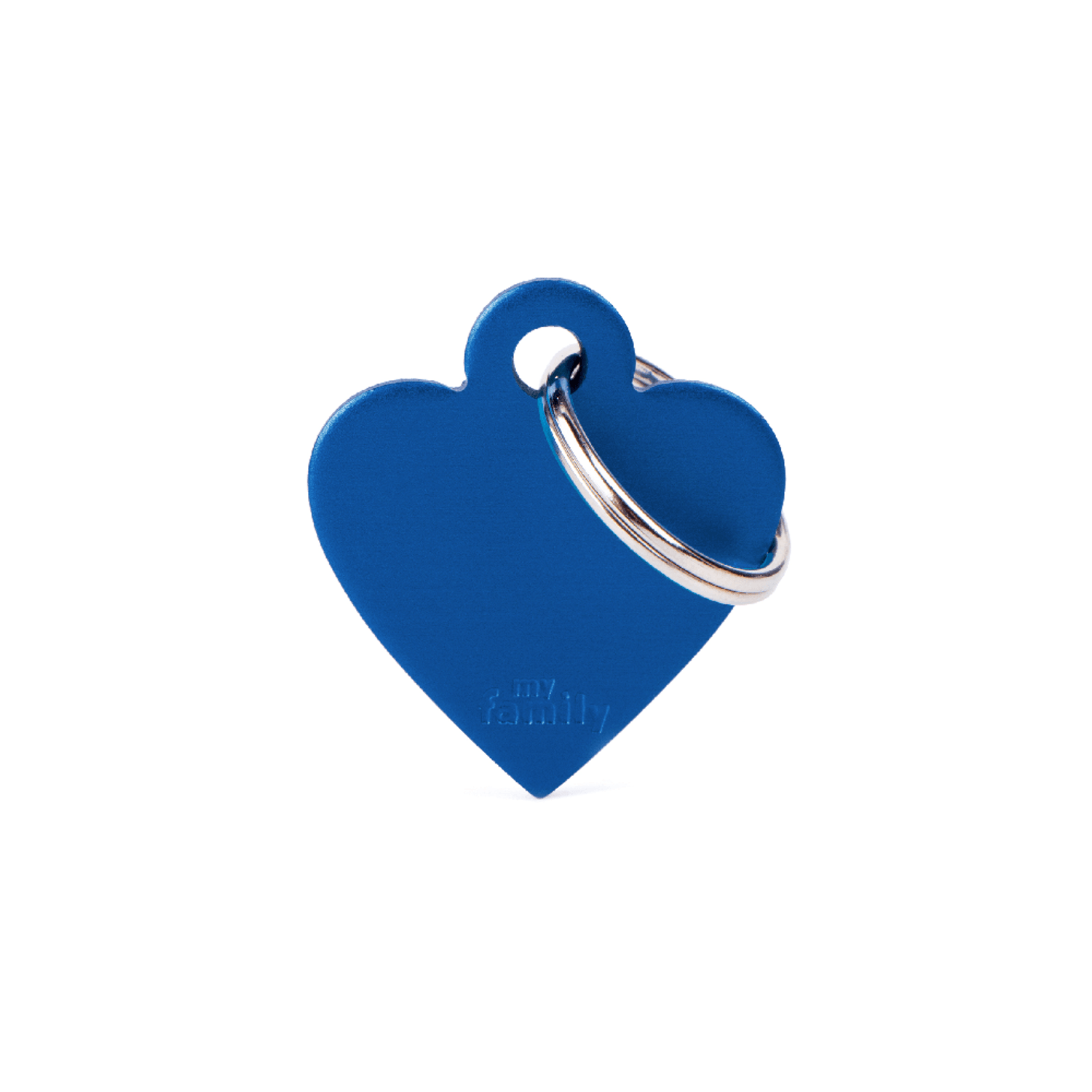 Placa de Identificação Coração Alumínio Azul MyFamily pequeno