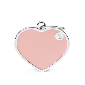 Placa de Identificação Handmade Coração Rosa MyFamily - G
