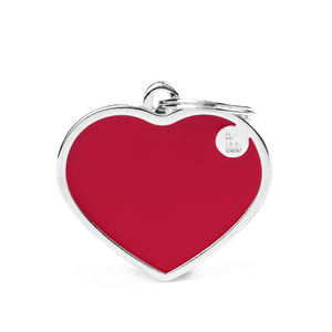 Placa de Identificação Handmade Coração Vermelho MyFamily - G