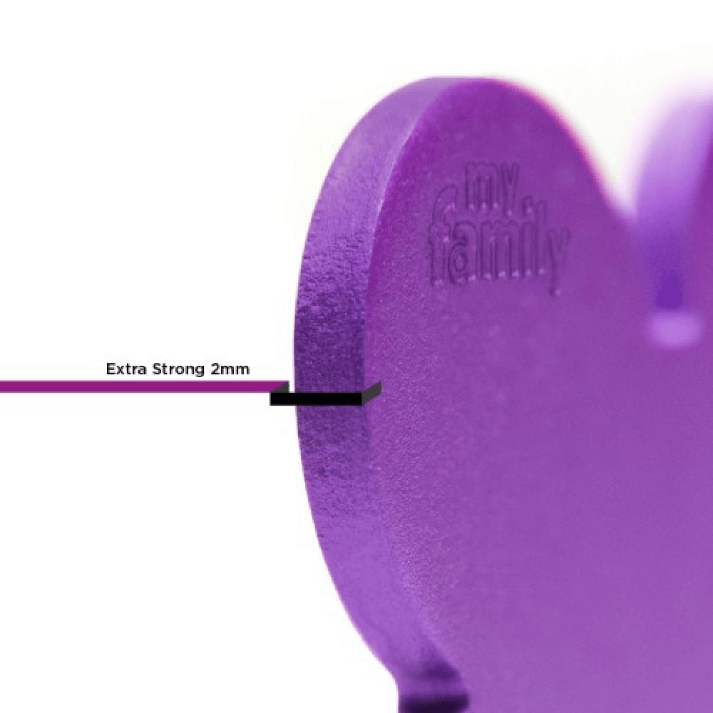 Placa de Identificação Coração Alumínio Roxo MyFamily