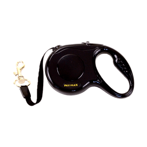 Guia Retrátil Fita Pet Flex Preta