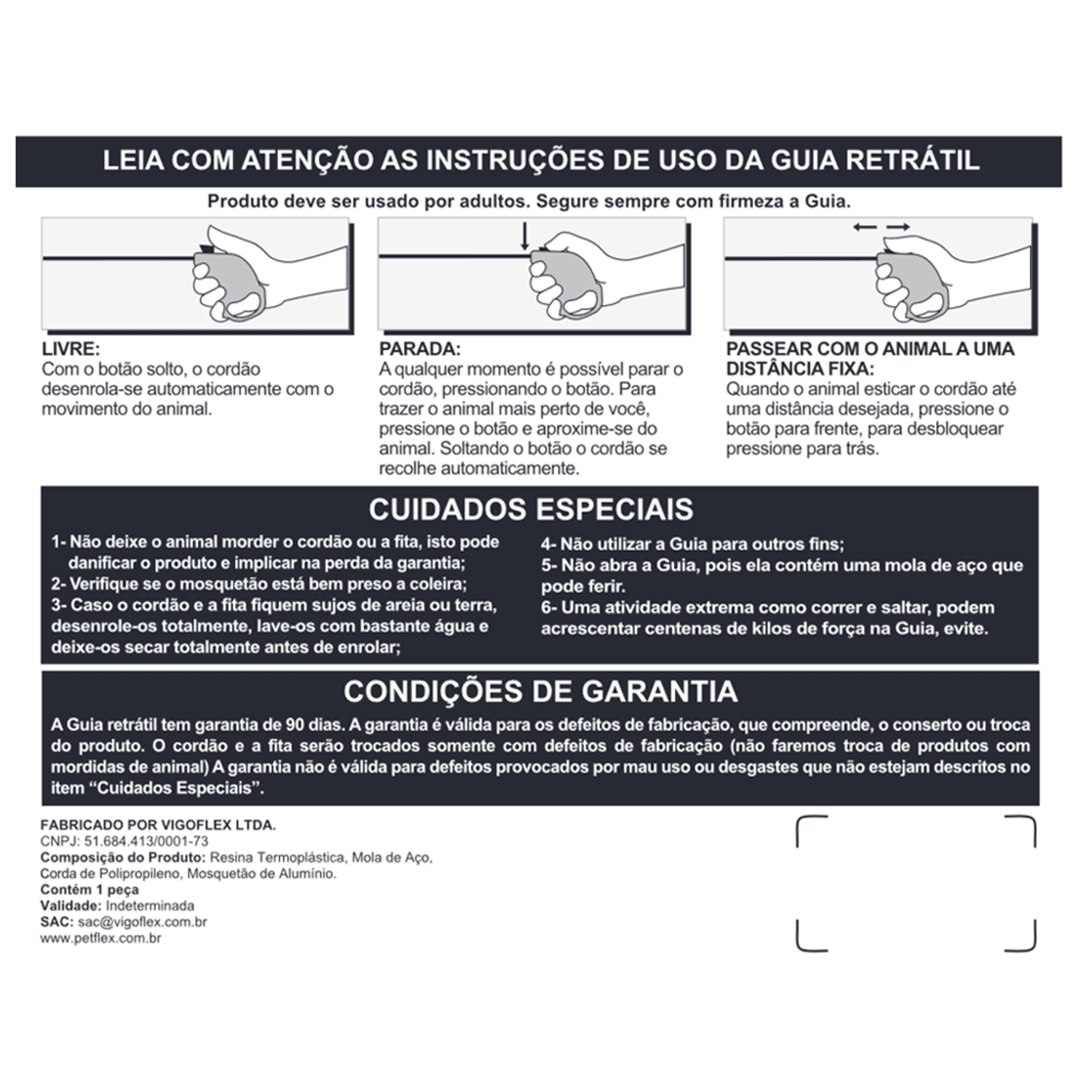 Guia Retrátil Classic Pet Flex Rosa 5kg manual