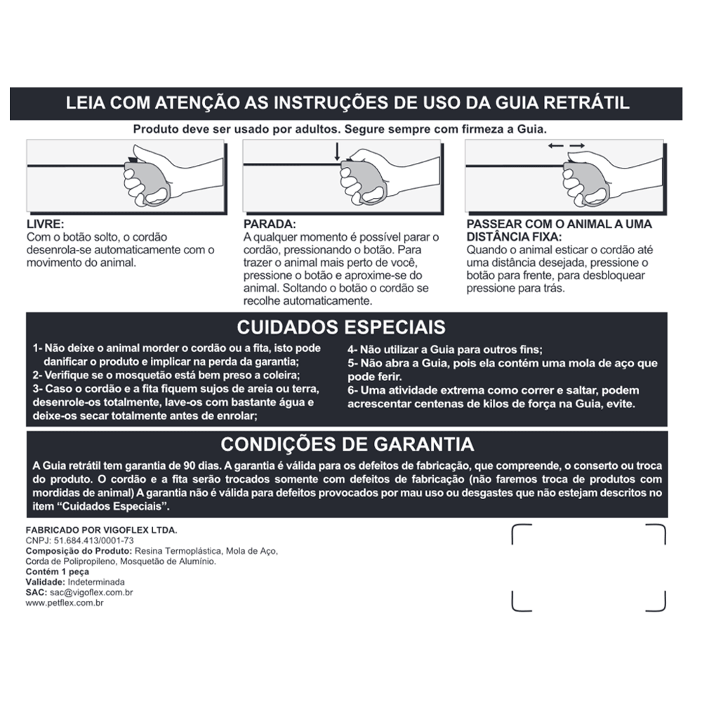Guia Retrátil Classic Pet Flex Rosa