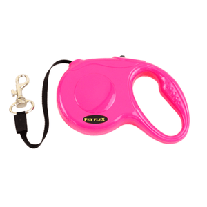 Guia Retrátil Fita Pet Flex Rosa