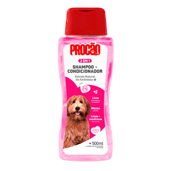 Shampoo 2 em 1 para Cães e Gatos Procão 500 ml