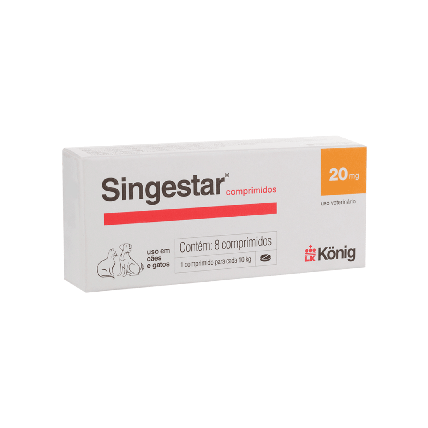 Singestar 20mg para cães e gatos