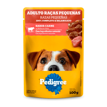 Ração Úmida Pedigree Sachê Cães Adultos Raças Pequenas Carne ao Molho