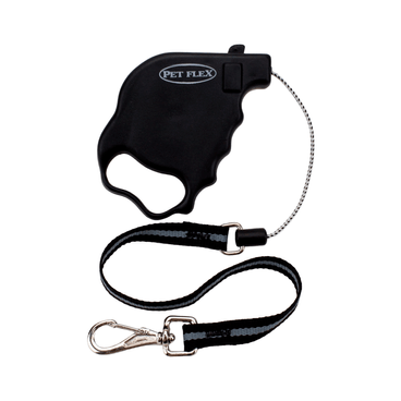 Guia Retrátil Premium Pet Flex Preta até 7kg 3M aberta
