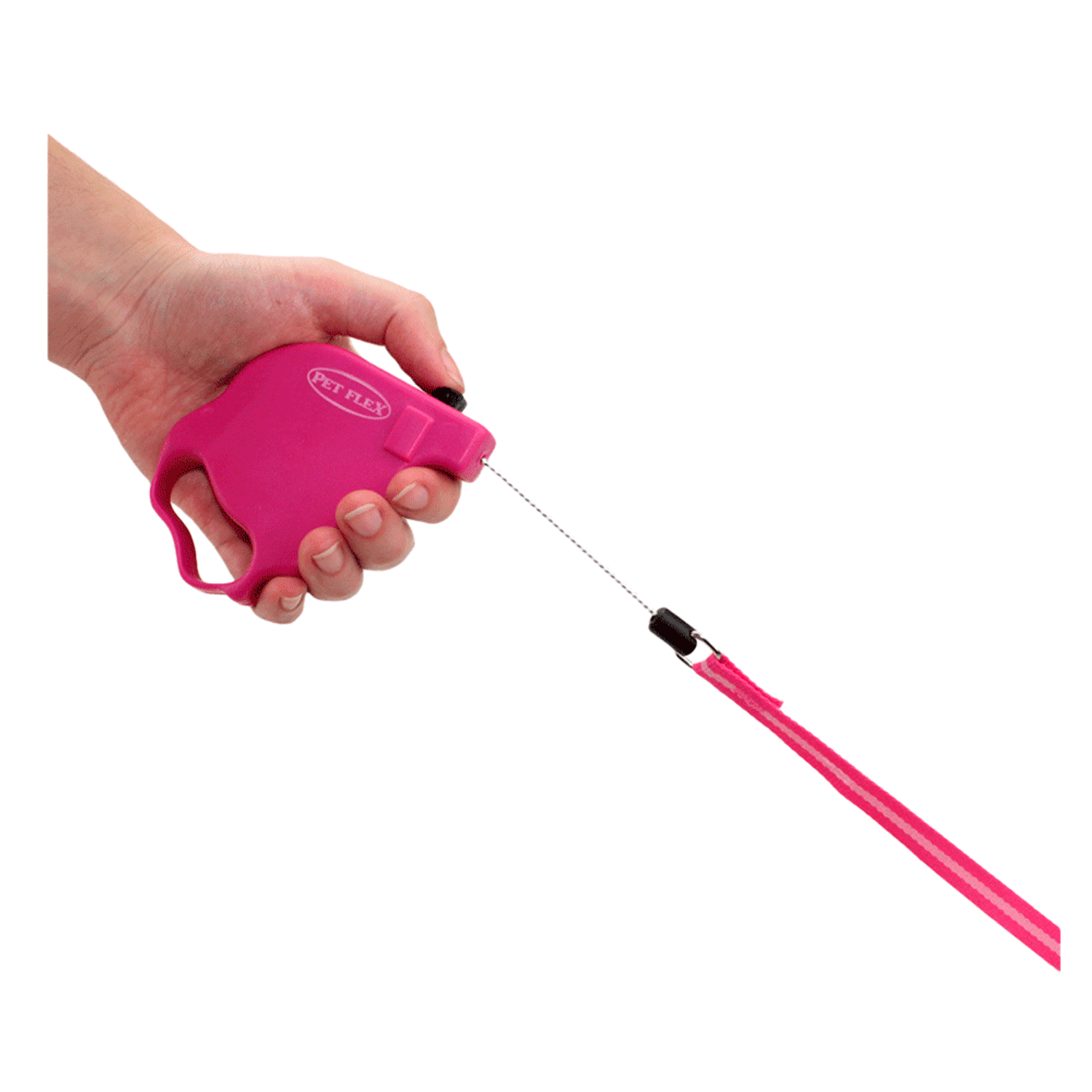 Guia Retrátil Premium Pet Flex Rosa até 7kg 3M modo de uso