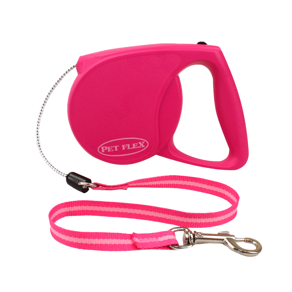 Guia Retrátil Premium Pet Flex Rosa