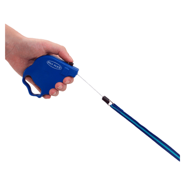 Guia Retrátil Premium Pet Flex Azul até 7kg 3M modo de uso