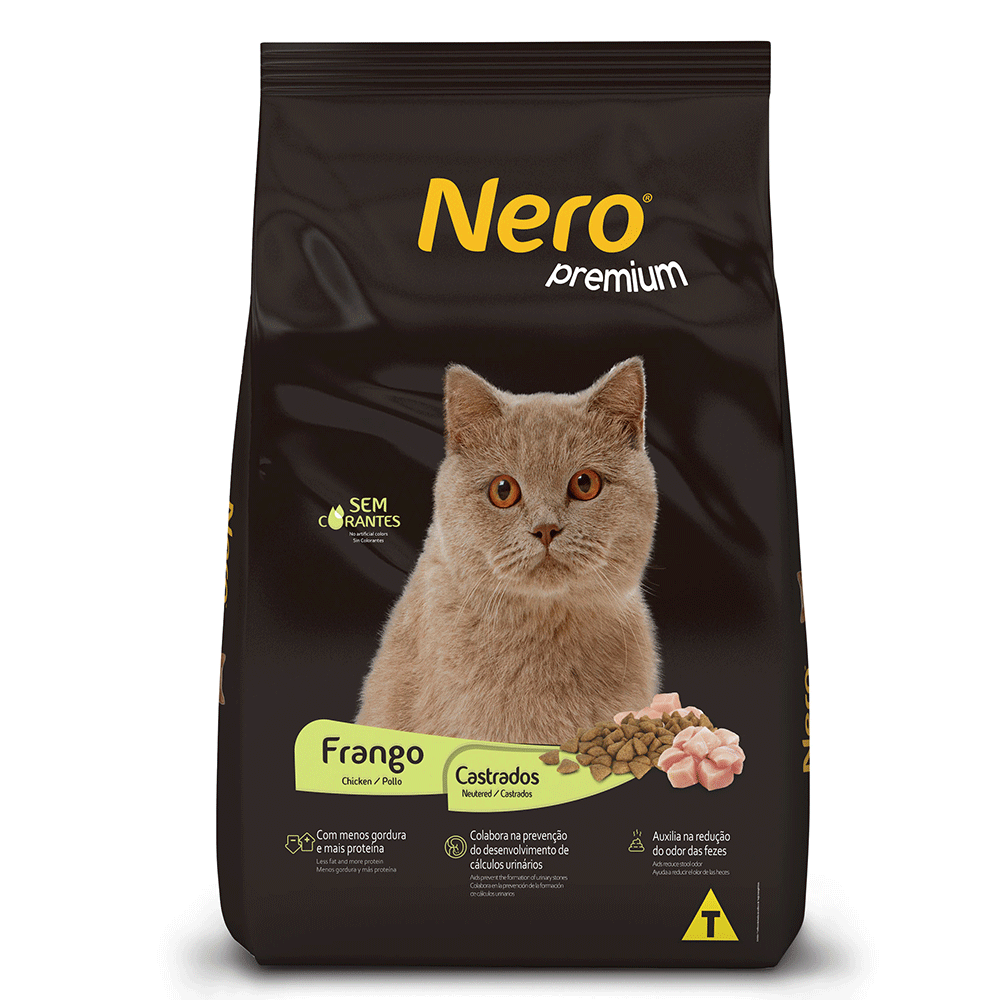Ração Nero Premium Gatos Castrados Frango