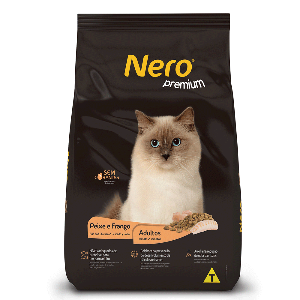 Ração Nero Premium Gatos Adultos Peixe e Frango