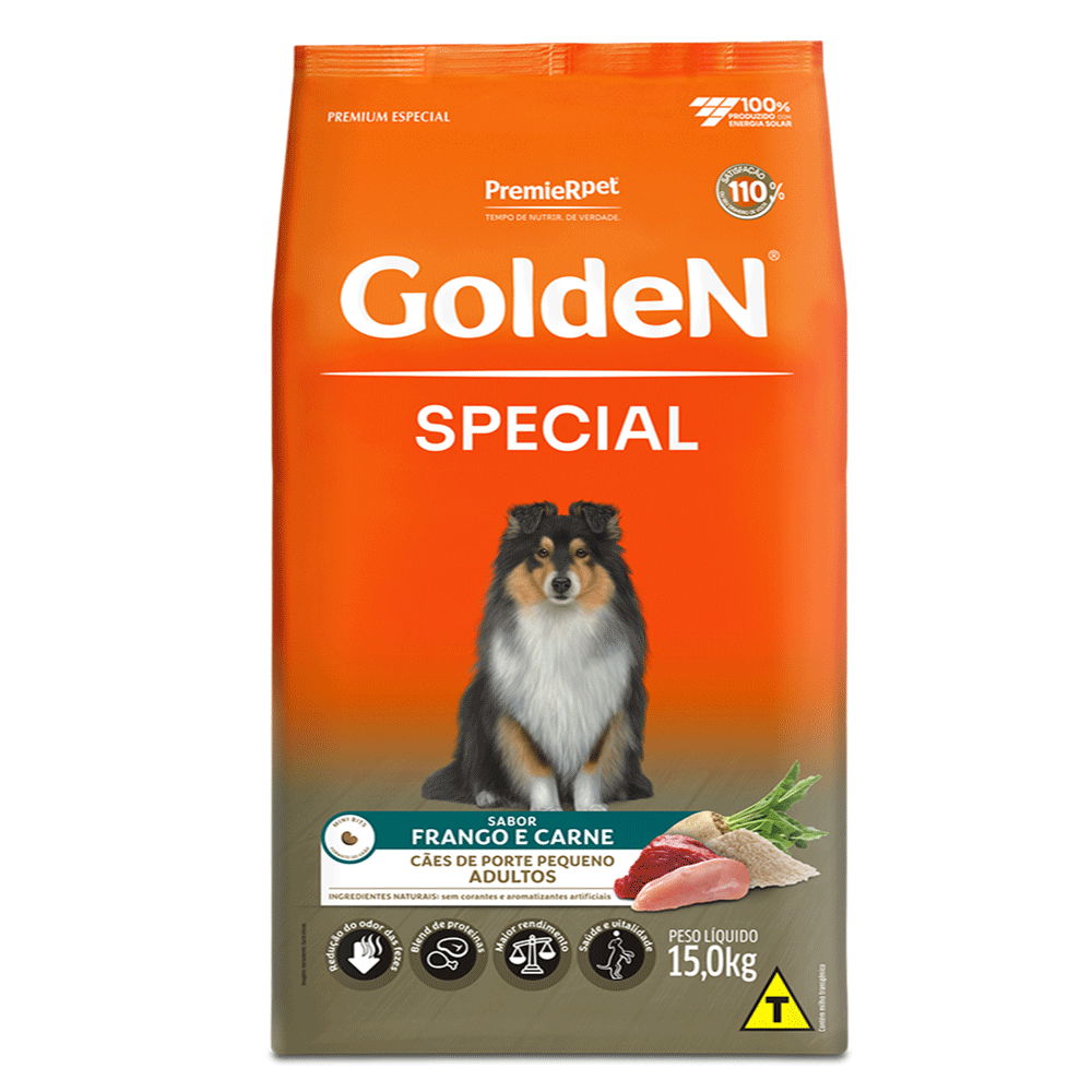 Ração Golden Special Cães Adultos Porte Pequeno Frango e Carne