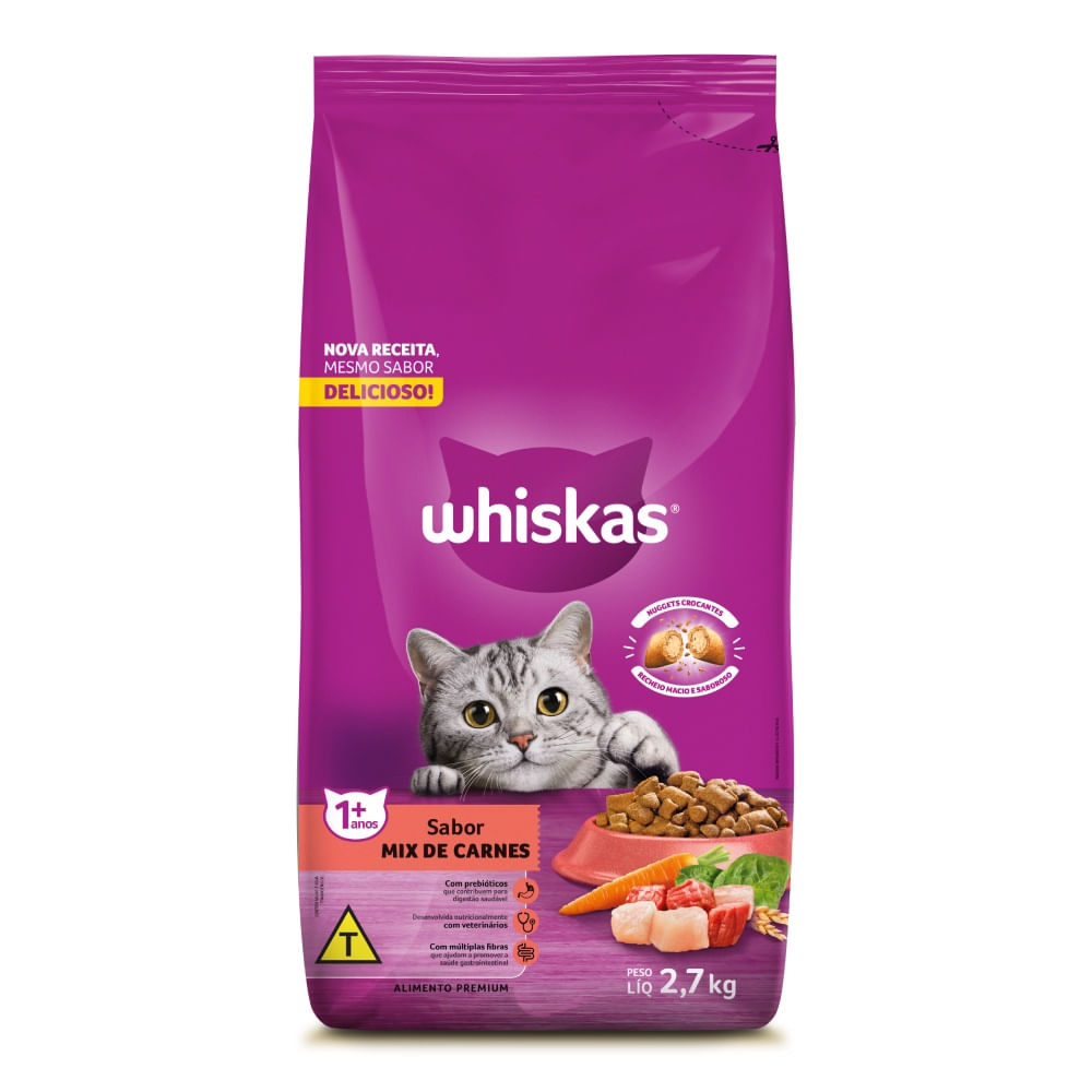 Ração Whiskas Gatos Adultos Mix Carne