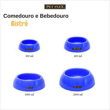 Comedouro para Cães Pet Flex Azul tamanhos