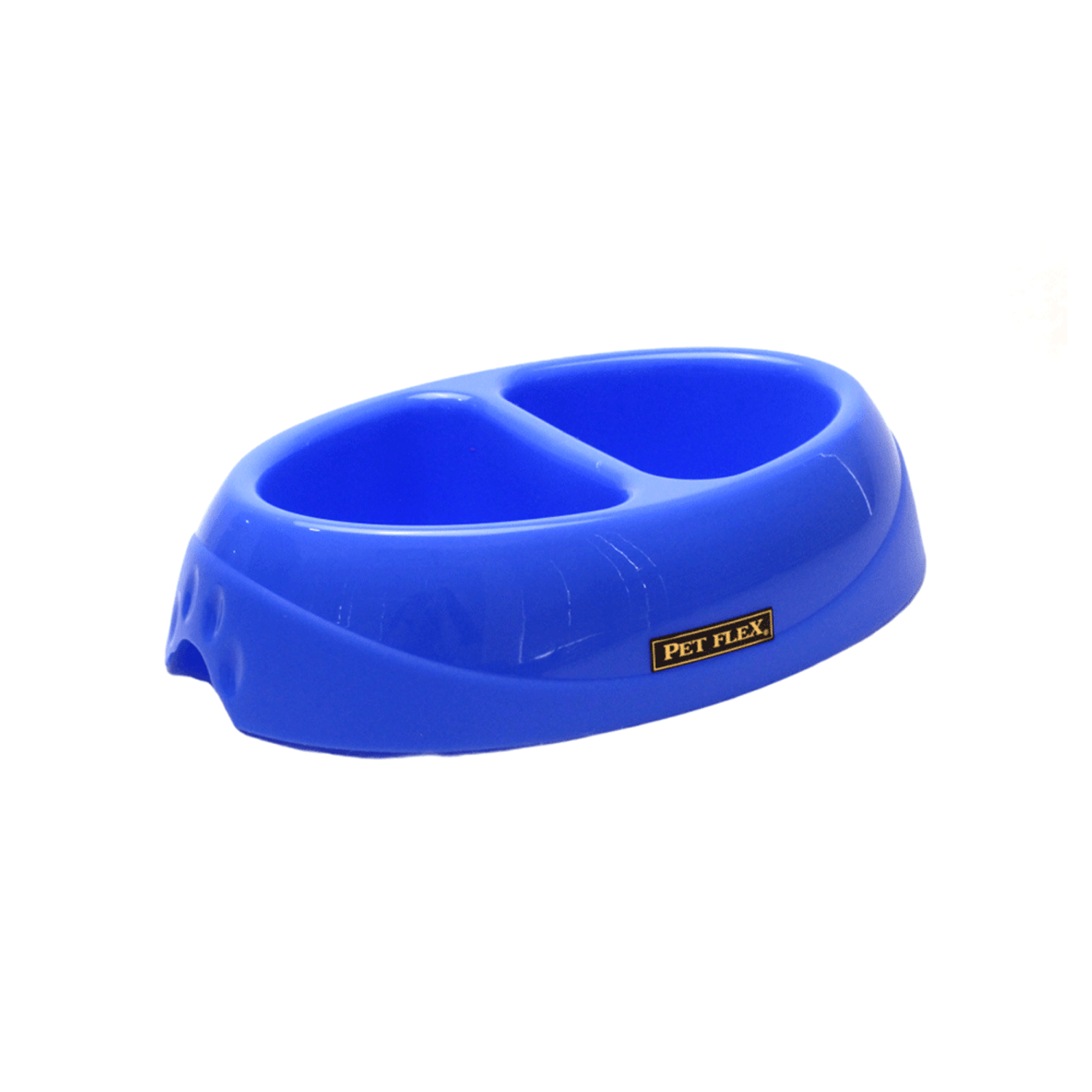 Comedouro Duplo Pet Flex Azul lateral