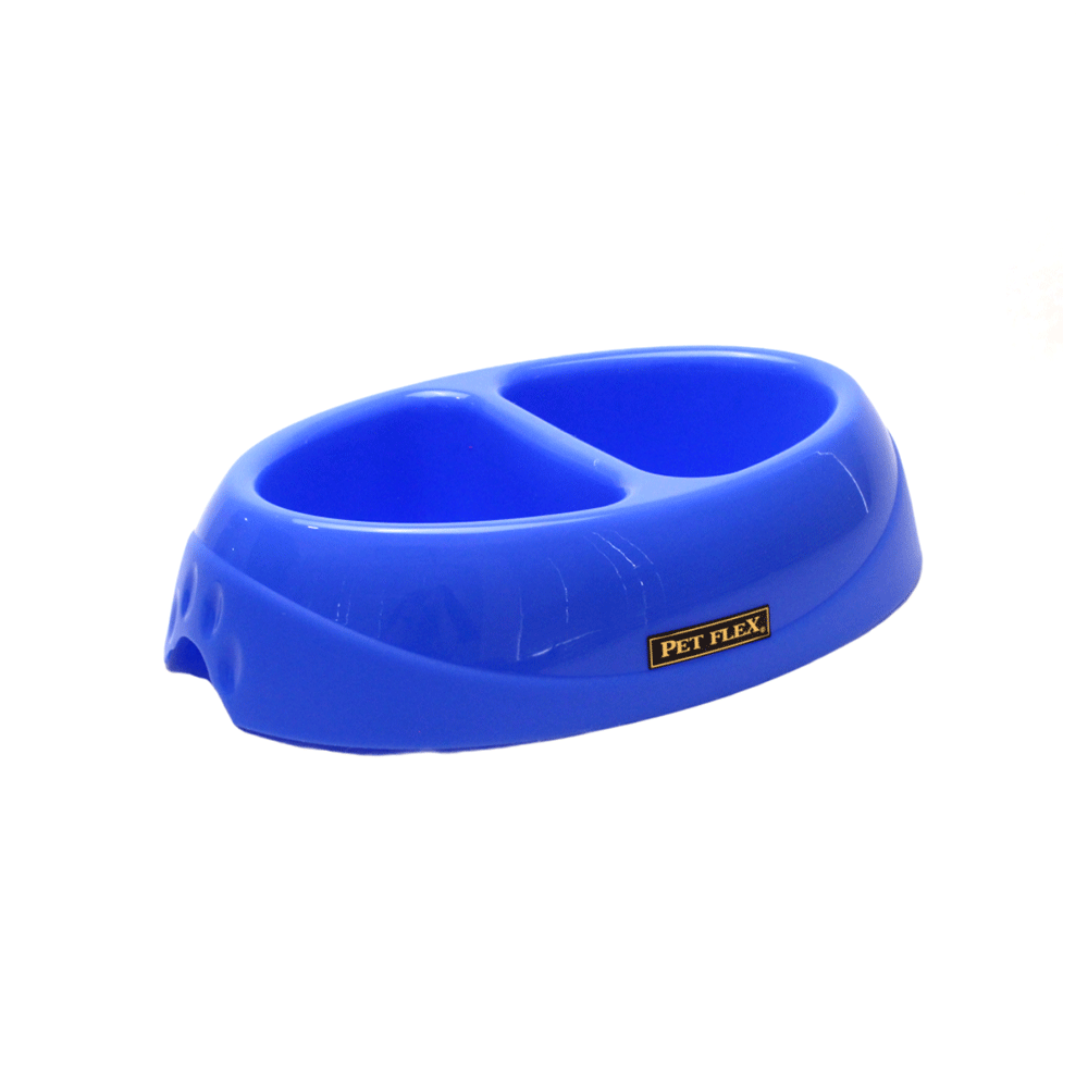 Comedouro Duplo Bistrô Pet Flex Azul