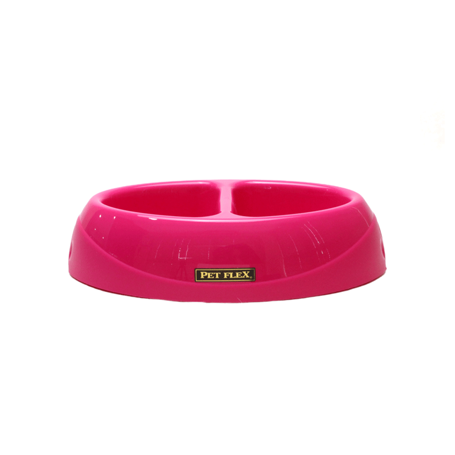 Comedouro Duplo Pet Flex Rosa frente