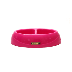 Comedouro Duplo Pet Flex Rosa - Único