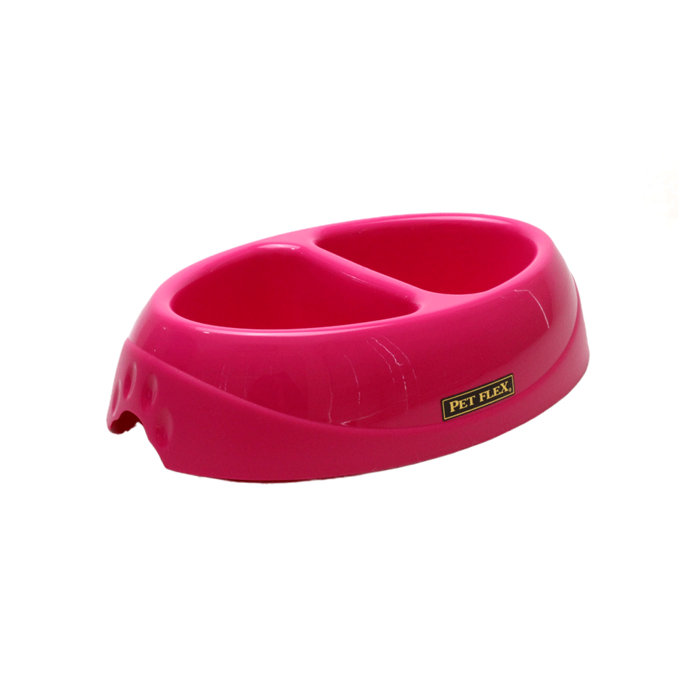 Comedouro Duplo Bistrô Pet Flex Rosa