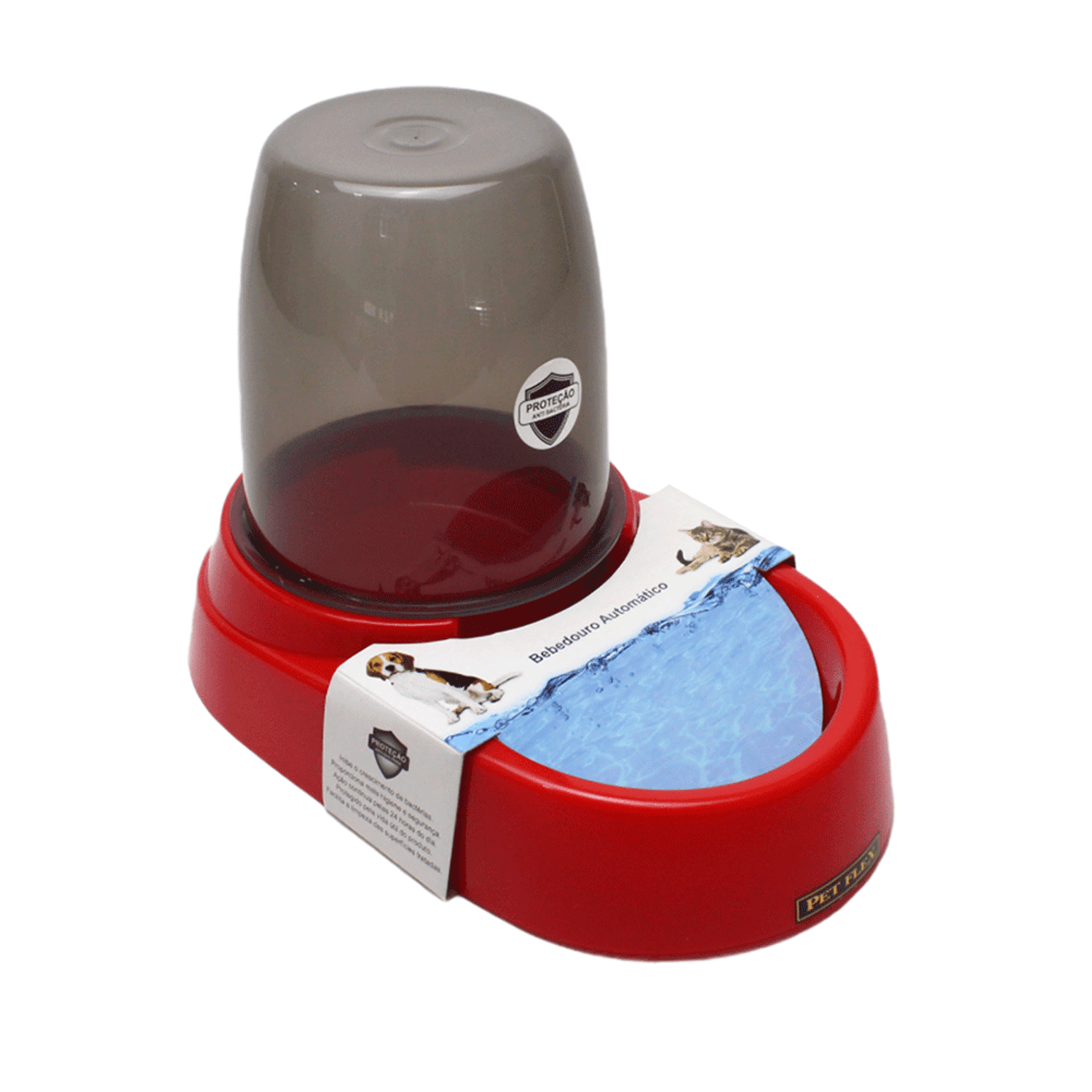 Bebedouro Automático Pet Flex Vermelho lateral