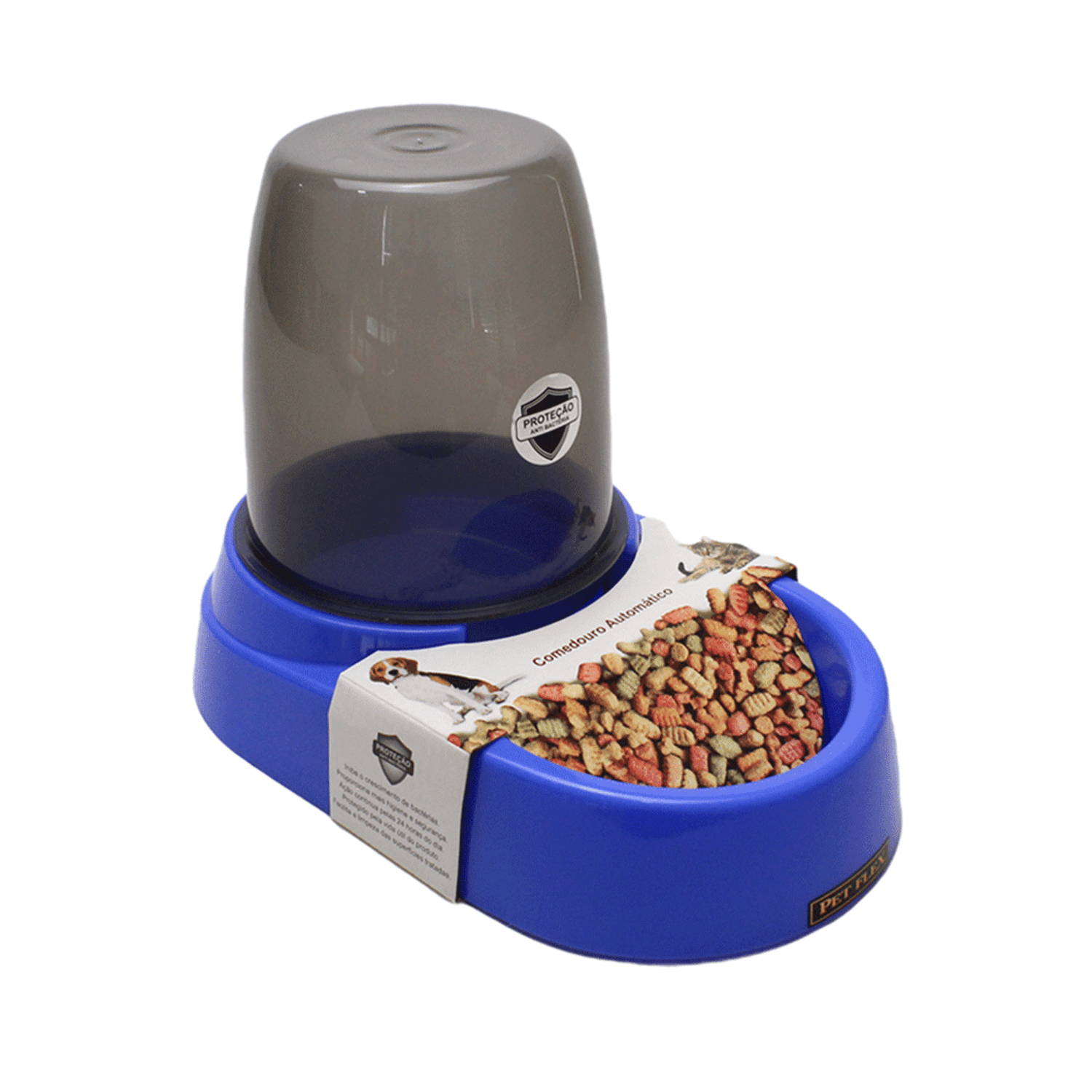 Comedouro Automático Pet Flex Azul lateral