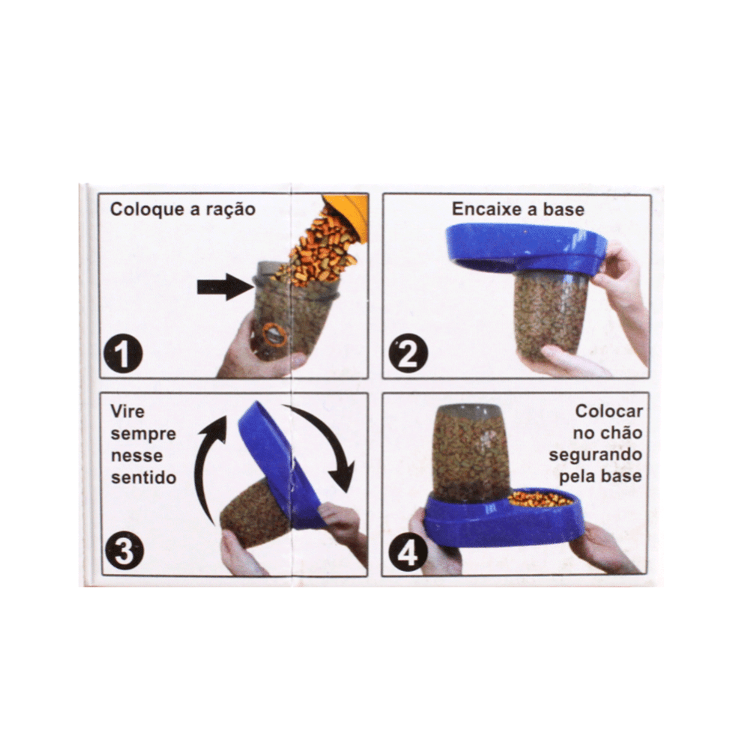 Comedouro Automático Pet Flex Azul modo de uso