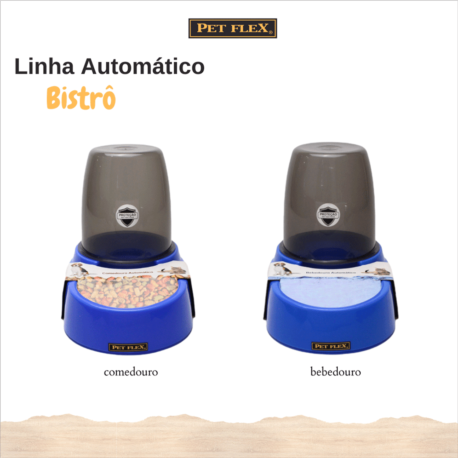 Comedouro e bebedouro Automático Pet Flex Azul