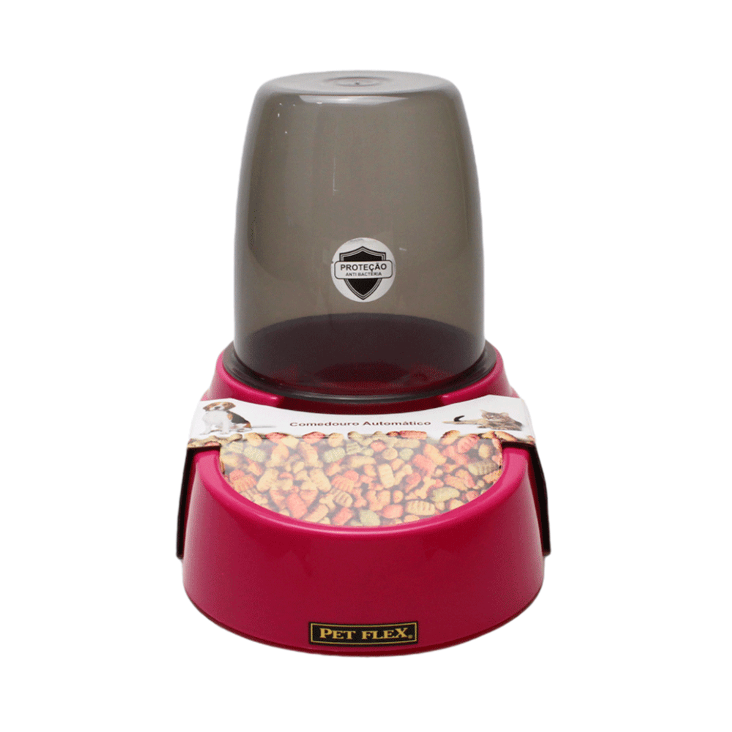 Comedouro Automático Pet Flex Rosa frente