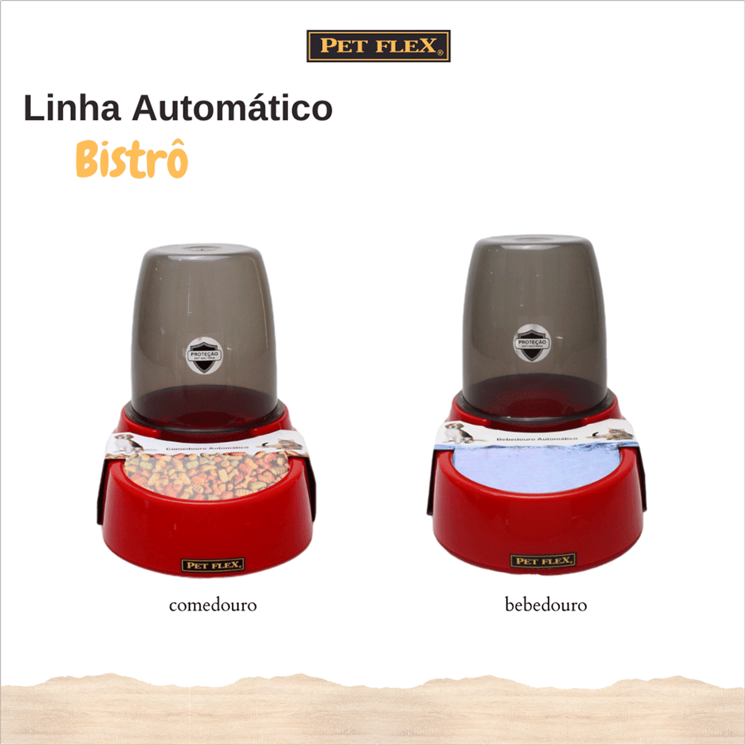 Comedouro e bebedouro Automático Pet Flex Vermelho