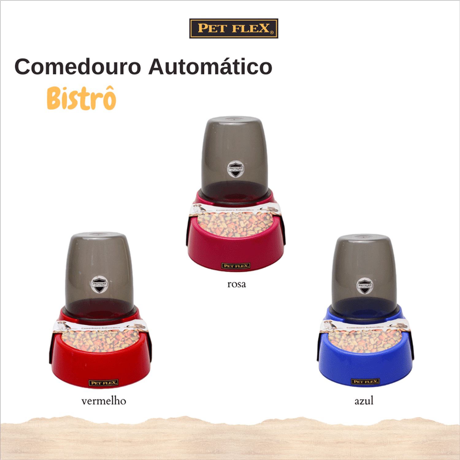 Comedouro Automático Pet Flex cores