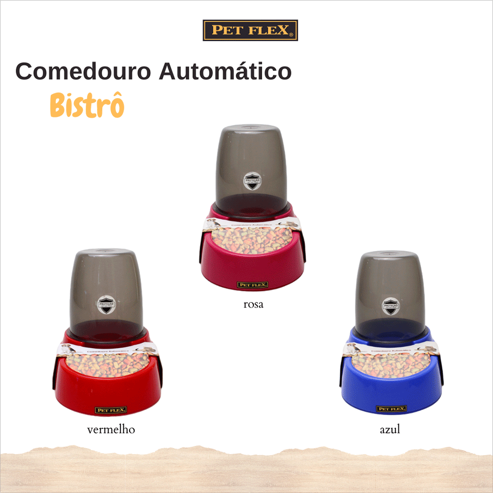 Comedouro Automático Pet Flex Vermelho